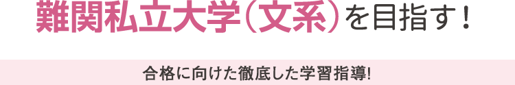 難関私立大学（文系）を目指す！
